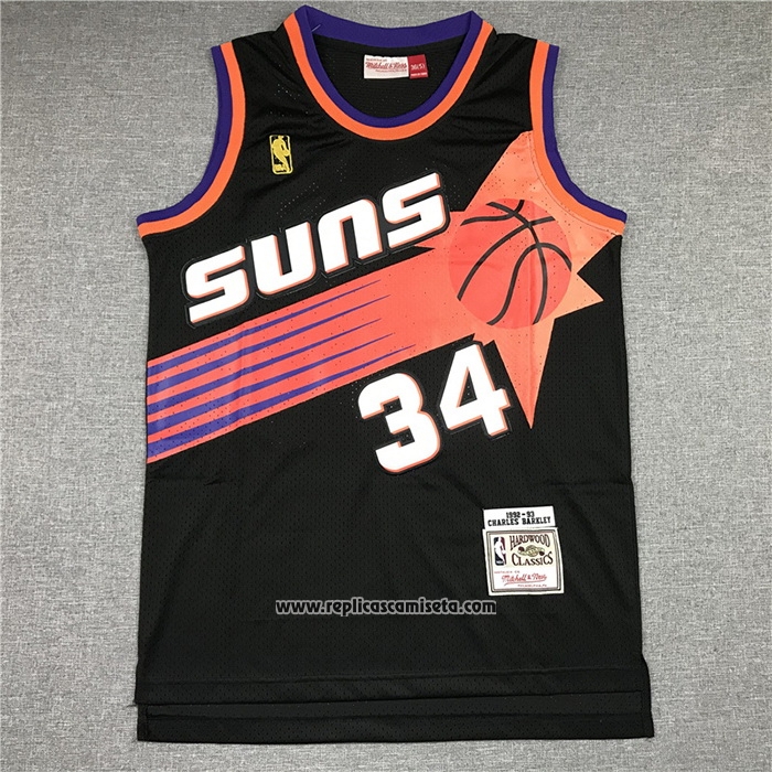 Camiseta Phoenix Suns Charles Barkley #34 Mitchell & Ness 1992-93 Negro